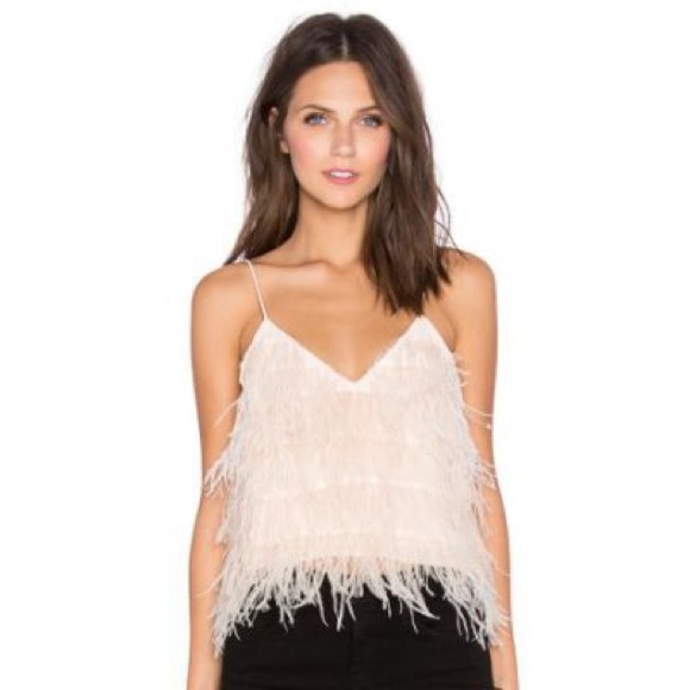 Lucy Paris Cropped Feather Cami